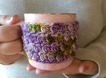 Blooming Flowers Coffee Cozy Crochet Pattern