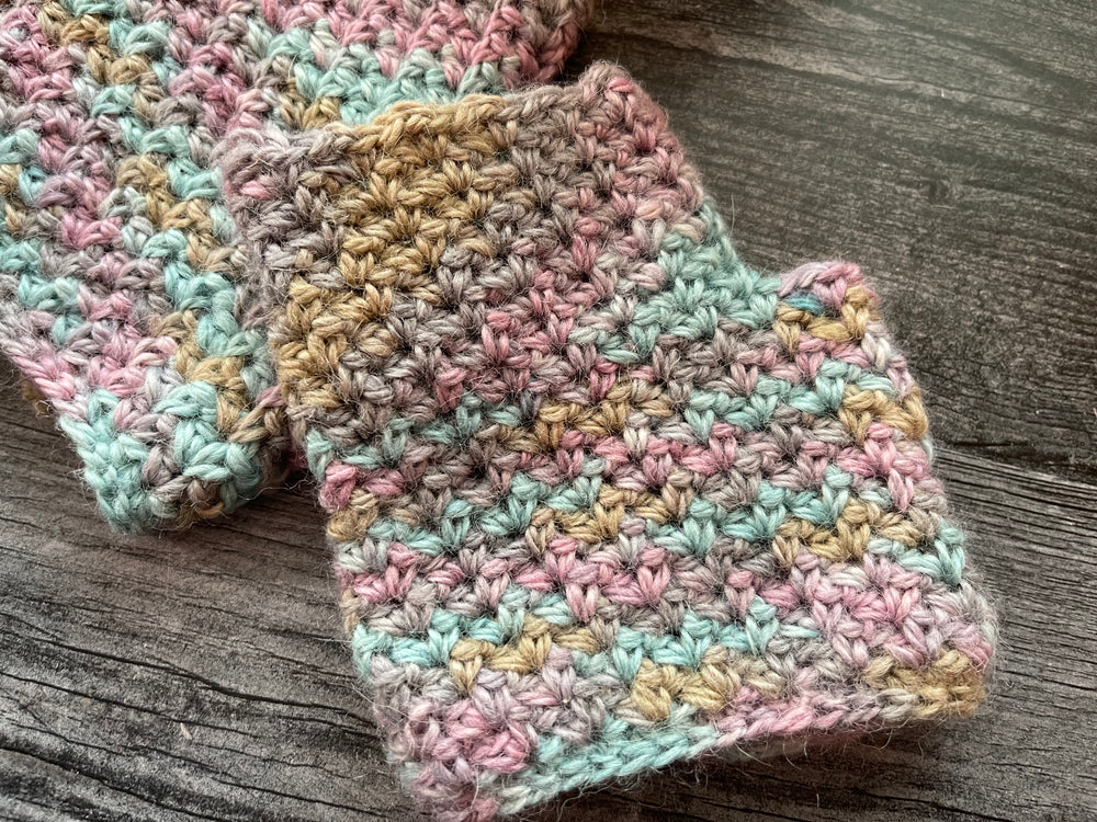 Alpaca Spiral Fingerless Gloves Crochet Pattern