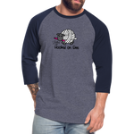 Hooked on Ewe Baseball Tee - heather blue/navy