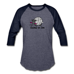 Hooked on Ewe Baseball Tee - heather blue/navy